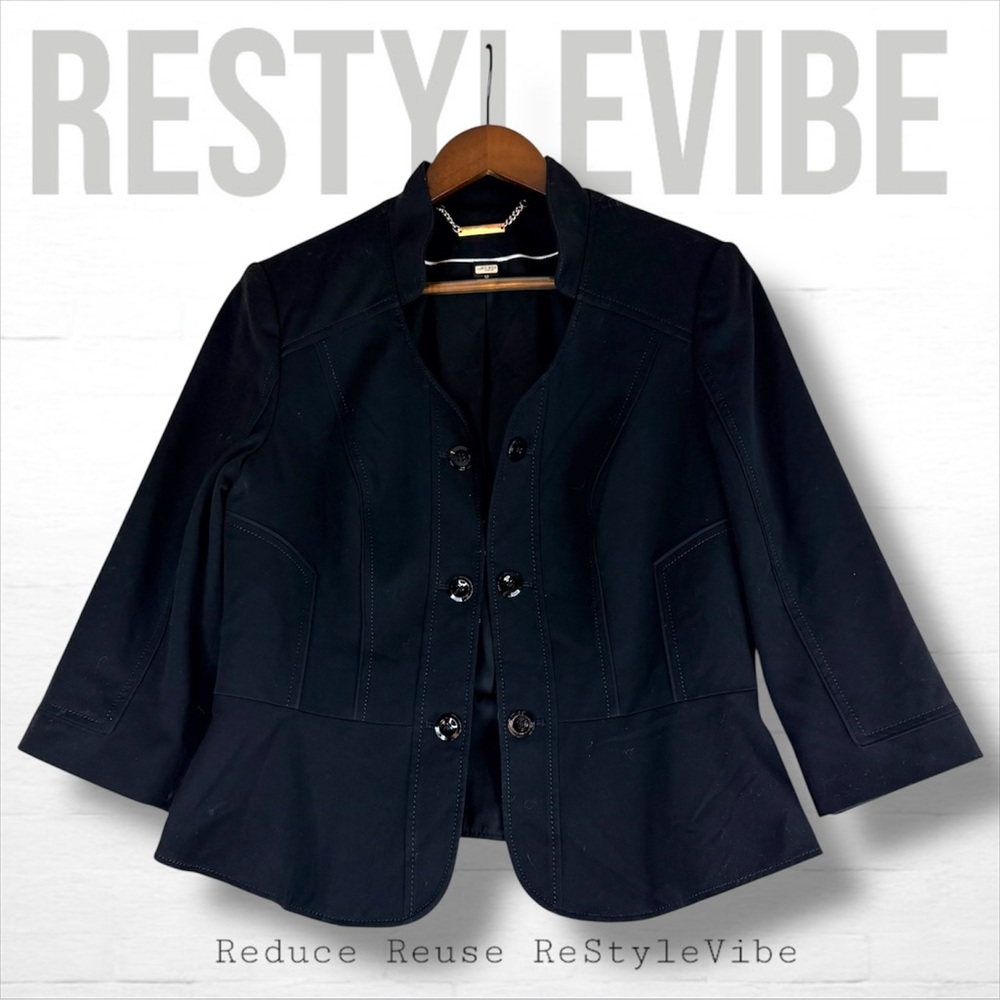 WHITE HOUSE BLACK MARKET Women’s Size 12 Blazer Jacket Lined Stretch 3/4 Sleeve